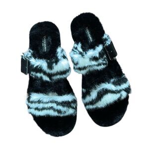NEW Koolaburra by UGG Plush Ah Zebra Slides